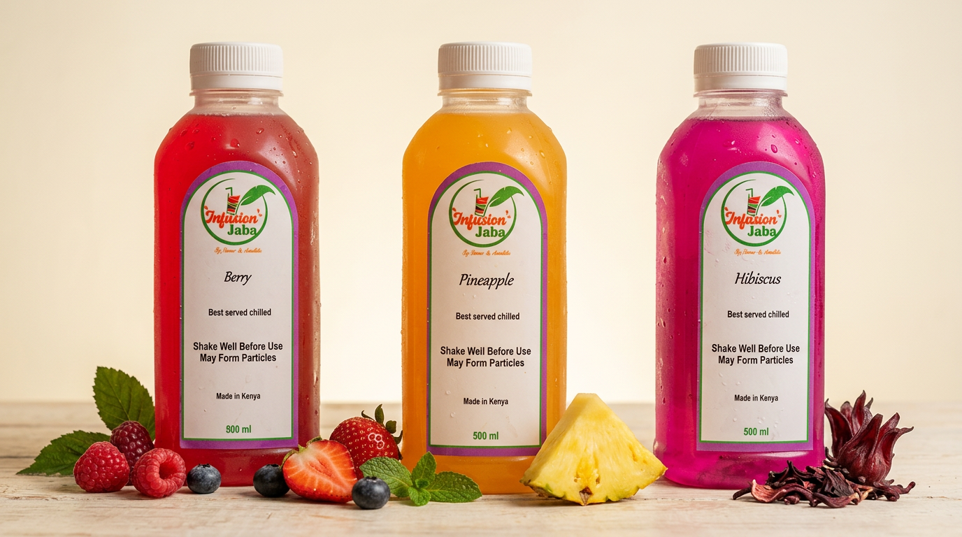 Three Infusion Jaba Juice bottles